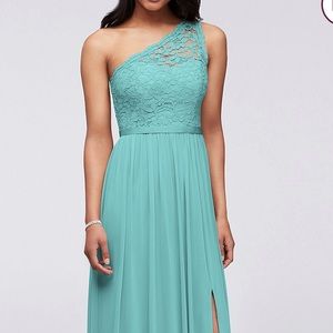 Long One Shoulder Lace Bridesmaid Dress